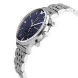 Emporio Armani Gianni Chronograph Blue Dial Silver Steel Strap Watch For Men - AR1648 Authentic Buy Shop Now