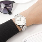 Daniel Wellington Iconic Link White Dial Silver Steel Strap Watch for Women - DW00100203 Authentic Buy Shop Now