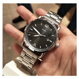 Fossil The Commuter Black Dial Silver Steel Strap Watch for Men - FS5391 Authentic Buy Shop Now