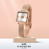 Coach Cass White Dial Rose Gold Mesh Bracelet Watch for Women - 14503698 Authentic Buy Shop Now