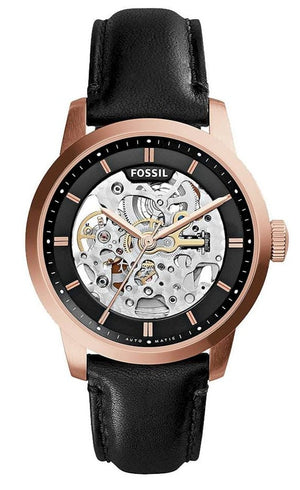Fossil Townsman Automatic Skeleton Black Dial Black Leather Strap Watch for Men - ME3084 Authentic Buy Shop Now