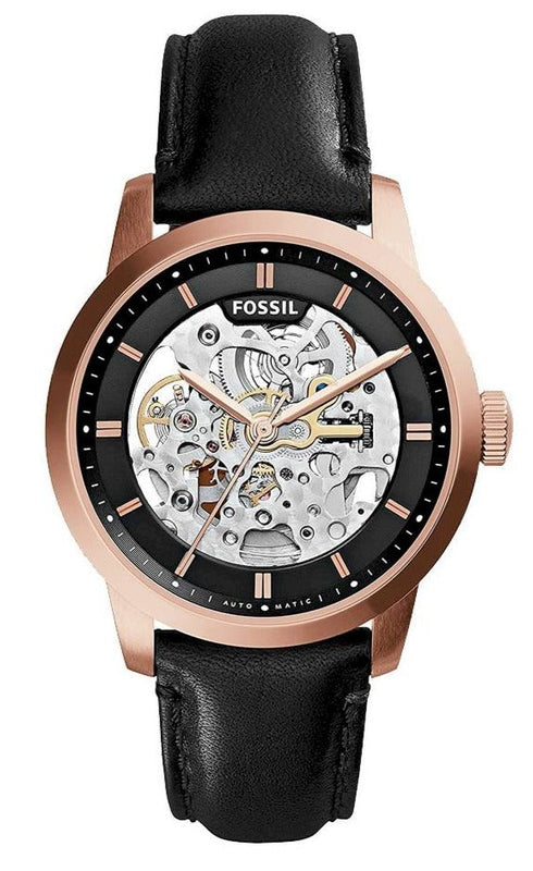 Fossil Townsman Automatic Skeleton Black Dial Black Leather Strap Watch for Men - ME3084 Authentic Buy Shop Now
