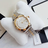 Gucci G Timeless Silver Dial Two Tone Steel Strap Watch For Women - YA126511 Authentic Buy Shop Now