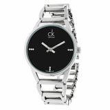 Calvin Klein Stately Black Dial Silver Steel Strap Watch for Women - K3G2312S Authentic Buy Shop Now