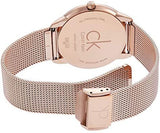 Calvin Klein Minimal Black Dial Rose Gold Mesh Bracelet Watch for Men - K3M21621 Authentic Buy Shop Now