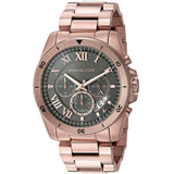 Michael Kors Brecken Chronograph Analog Black Dial Rose Gold Steel Strap Watch For Women - MK8563 Authentic Buy Shop Now
