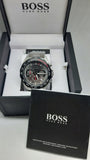 Hugo Boss Intensity Chronograph Black Dial Silver Steel Strap Watch For Men - 1513680 Authentic Buy Shop Now