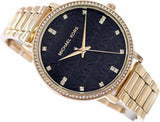 Michael Kors Pyper Three-Hand Black Dial Gold Steel Strap Watch For Women - MK4593 Authentic Buy Shop Now
