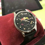 Gucci G-Timeless Moonphase Black Dial Black Leather Strap Watch For Men - YA1264045 Authentic Buy Shop Now
