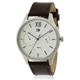 Tommy Hilfiger Damon Quartz White Dial Brown Leather Strap Watch for Men - 1791418 Authentic Buy Shop Now