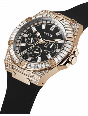 Guess Zeus Multifunction Crystals Black Dial Black Silicone Strap Watch For Men - GW0208G4 Authentic Buy Shop Now