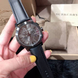 Burberry The City Black Dial Black Leather Strap Watch for Men - BU9364 Authentic Buy Shop Now