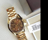 Michael Kors Bradshaw Brown Dial Gold Steel Strap Watch for Women - MK5502 Authentic Buy Shop Now