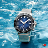 Tissot Seastar 1000 Chronograph Blue Dial Silver Mesh Bracelet Watch For Men - T120.417.11.041.02 Authentic Buy Shop Now