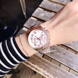 Michael Kors Brecken Chronograph Quartz Rose Gold Dial Rose Gold Steel Strap Watch For Women - MK6367 Authentic Buy Shop Now