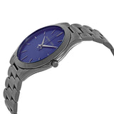Michael Kors Slim Runway Blue Dial Grey Steel Strap Watch For Men - MK8584 Authentic Buy Shop Now