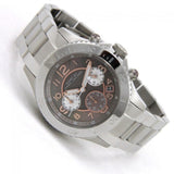 Marc Jacobs Rock Chronograph Mother of Pearl Grey Dial Silver Steel Strap Watch for Women - MBM3250 Authentic Buy Shop Now