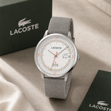Lacoste Madrid White Dial Gray Leather Strap Watch for Men - 2011031 Authentic Buy Shop Now