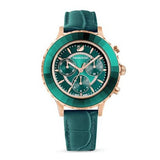 Swarovski Octea Lux Chrono Emerald Green Dial Green Leather Strap Watch for Women - 5452498 Authentic Buy Shop Now