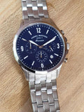 Fossil Forrester Chronograph Blue Dial Silver Steel Strap Watch for Men - FS5605 Authentic Buy Shop Now