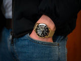 Hugo Boss Admiral Chronograph Black Dial Gold Mesh Bracelet Watch for Men - 1513906 Authentic Buy Shop Now