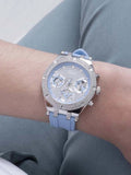Guess Heiress Diamonds Blue Dial Blue Rubber Strap Watch for Women - GW0407L1 Authentic Buy Shop Now