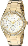 Guess Luna Diamonds White Dial Gold Steel Strap Watch for Women - W0729L2 Authentic Buy Shop Now