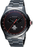 Gucci G-Timeless Chronograph Black Dial Black Steel Strap Watch For Men - YA126269 Authentic Buy Shop Now