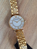 Emporio Armani Gianni T Bar White Mother of Pearl Dial Gold Steel Strap Watch For Women - AR1907 Authentic Buy Shop Now
