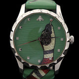 Gucci G Timeless Le Marche Des Merveilles Green Dial Green Leather Strap Watch for Women - YA1264081 Authentic Buy Shop Now