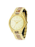 Michael Kors Slim Runway Gold Dial Two Tone Steel Strap Watch for Women - MK4300 Authentic Buy Shop Now