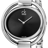 Calvin Klein Impetuous Black Dial Silver Steel Strap Watch for Women - K4F2N111 Authentic Buy Shop Now