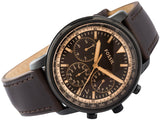 Fossil Goodwin Chronograph Brown Dial Brown Leather Strap Watch for Men - FS5529 Authentic Buy Shop Now