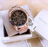 Michael Kors Bradshaw Black Dial Rose Gold Steel Strap Watch for Women - MK5854 Authentic Buy Shop Now
