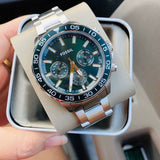 Fossil Bannon Chronograph Green Dial Silver Steel Strap Watch for Men - BQ2492 Authentic Buy Shop Now