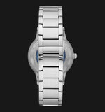 Emporio Armani Renato Automatic Blue Dial Silver Steel Strap Watch For Men - AR60037 Authentic Buy Shop Now