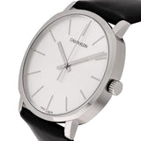 Calvin Klein Posh Silver Dial Black Leather Strap Watch for Men - K8Q311C6 Authentic Buy Shop Now