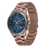 Hugo Boss Skymaster Blue Dial Brown Steel Strap Watch for Men - 1513788 Authentic Buy Shop Now