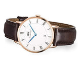 Daniel Wellington Dapper Bristol White Dial Brown Leather Strap Watch For Men - DW00100086 Authentic Buy Shop Now