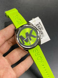 Michael Kors Janelle Three Hand Neon Green Dial Neon Green Rubber Strap Watch For Women - MK7351 Authentic Buy Shop Now