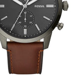 Fossil Townsman Chronograph Gray Dial Brown Leather Strap Watch for Men - FS5522 Authentic Buy Shop Now