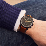 Fossil Goodwin Luggage Chronograph Black Dial Brown Leather Strap Watch for Men - FS5501 Authentic Buy Shop Now