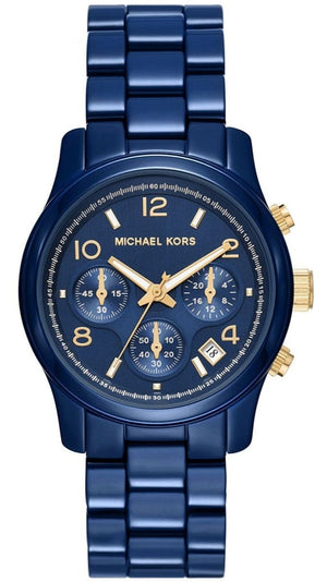 Michael Kors Runway Analog Blue Dial Blue Steel Strap Watch for Women - MK7332 Authentic Buy Shop Now