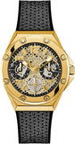 Guess Asteria Multifunction Gold Dial Black Rubber Strap Watch For Women - GW0620L2 Authentic Buy Shop Now