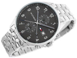 Tommy Hilfiger West Quartz Black Dial Silver Steel Strap Watch For Men - 1791707 Authentic Buy Shop Now