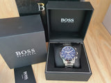 Hugo Boss Rafale Quartz Blue Dial Silver Steel Strap Watch for Men - 1513510 Authentic Buy Shop Now