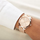 Michael Kors Slim Runway Rose Gold Dial Rose Gold Steel Strap Watch for Women - MK3197 Authentic Buy Shop Now