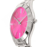 Michael Kors Slim Runway Quartz Pink Dial Silver Steel Strap Watch For Women - MK3291 Authentic Buy Shop Now