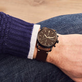 Fossil Commuter Chronograph Black Dial Brown Leather Strap Watch for Men - FS5403 Authentic Buy Shop Now