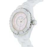 Chanel J12 Quartz Diamonds Pink Dial White Steel Strap Watch for Women - J12 H5513 Authentic Buy Shop Now